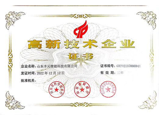 高新技術企業(yè)-豐元鋰能